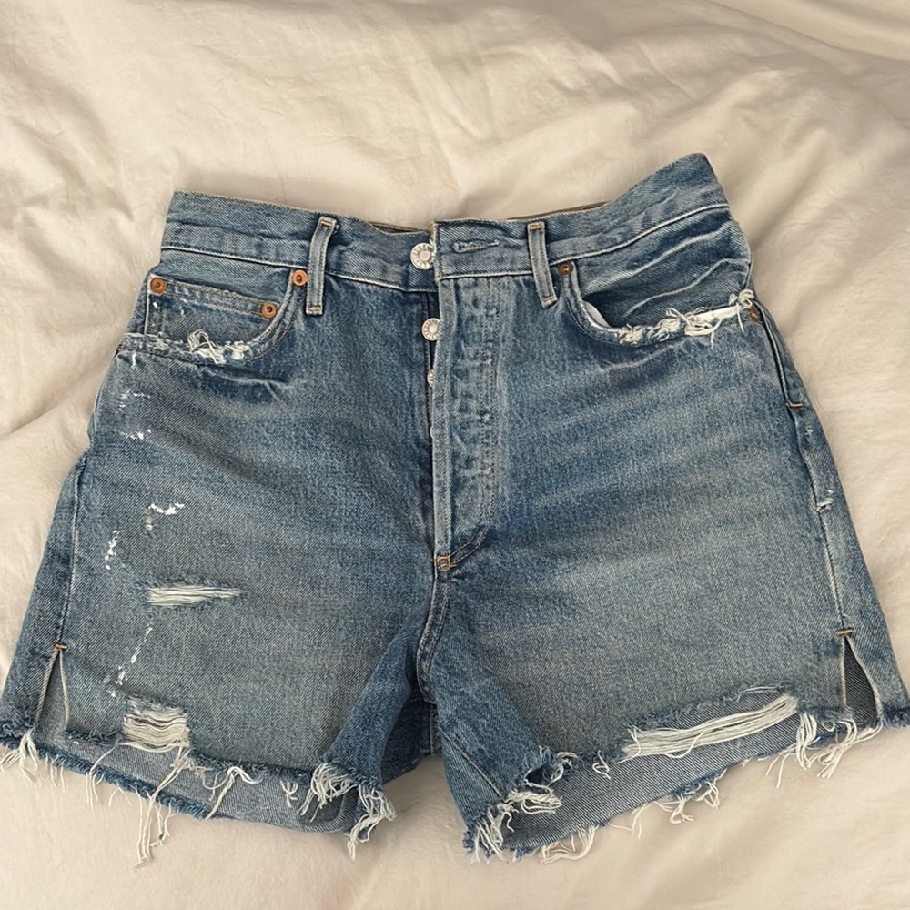 AGOLDE Distressed Denim Women Shorts